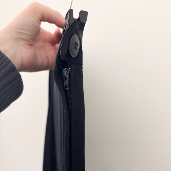 Black A-Line High Waisted Classic Elegant Midi Skirt - Picture 2 of 3